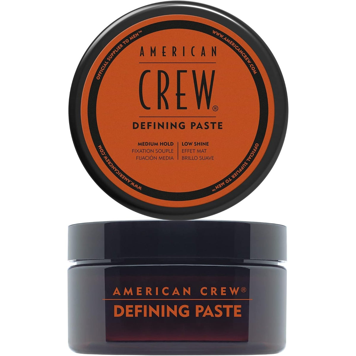 297501 - AMERICAN CREW Pastë Definuese për Flokë për Burra - Dyllë - Mbajtje e Mesme - Shkëlqim Natyral - 85g