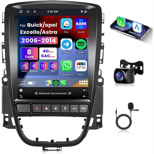 298956 - Radio makine, 8 bërthama, 4G+64G, Android 13, për Opel Astra J, Buick Excelle XT GT 2006-2016, 9.7 inç, me navigacion Android Auto, GPS, WiFi, lidhje me pasqyrë, Bluetooth, FM/RDS/EQ/SWC, kamerë prapa.