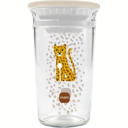 275743 - MAM Gotë stërvitjeje 360° | 290 ml | Futje silikoni kundër rrjedhjeve | Pa BPA dhe BPS | Pastrohet lehtë | Leopard