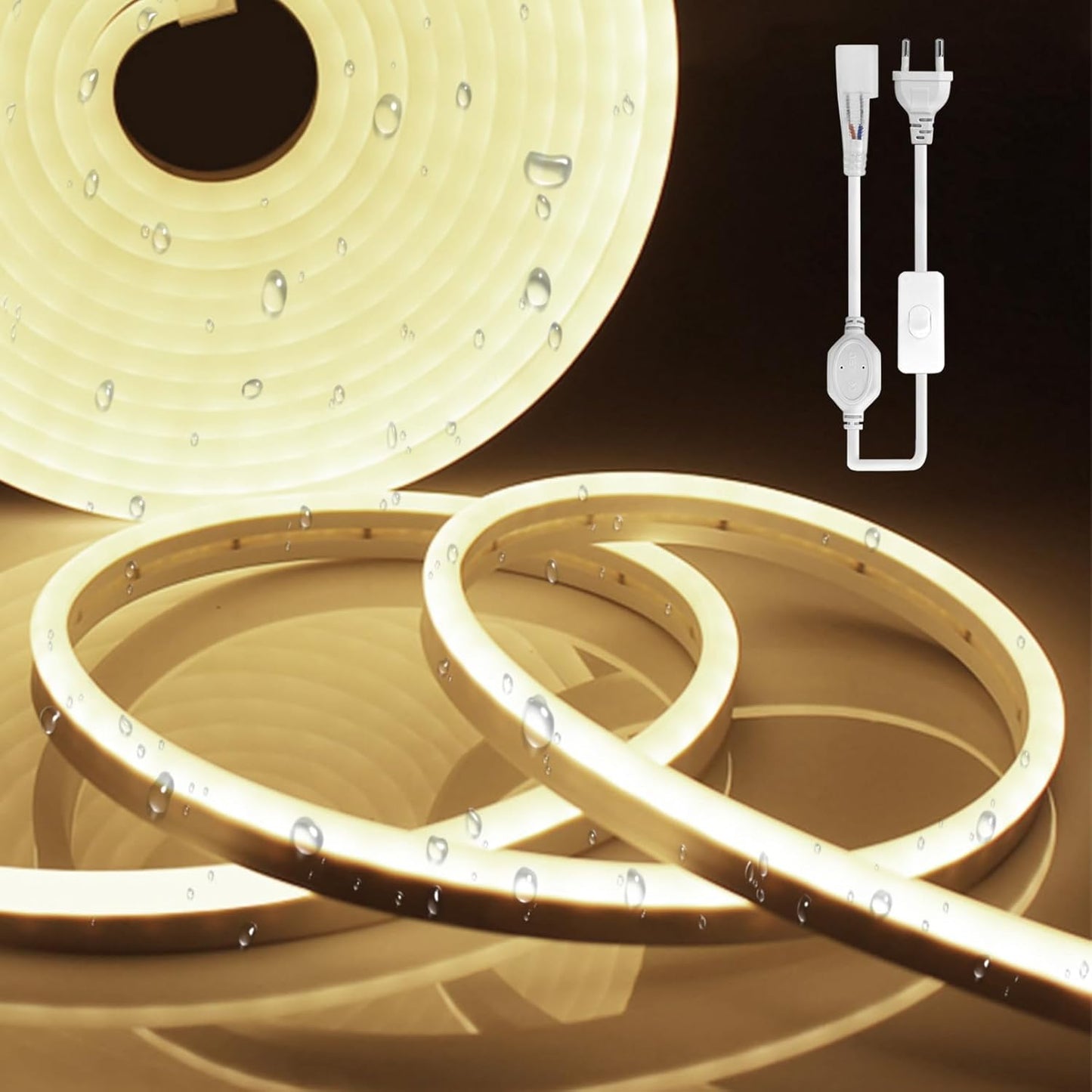 206294 - YOODI Shirit LED Neoni 2M, 230V, Drita Neutrale për Jashtë, 120LED/M, Material PVC, i Prera, i Papërshkueshëm nga Uji, IP65, për Përdorim të Brendshëm dhe të Jashtëm, Përfshirë Furnizimin me Energji