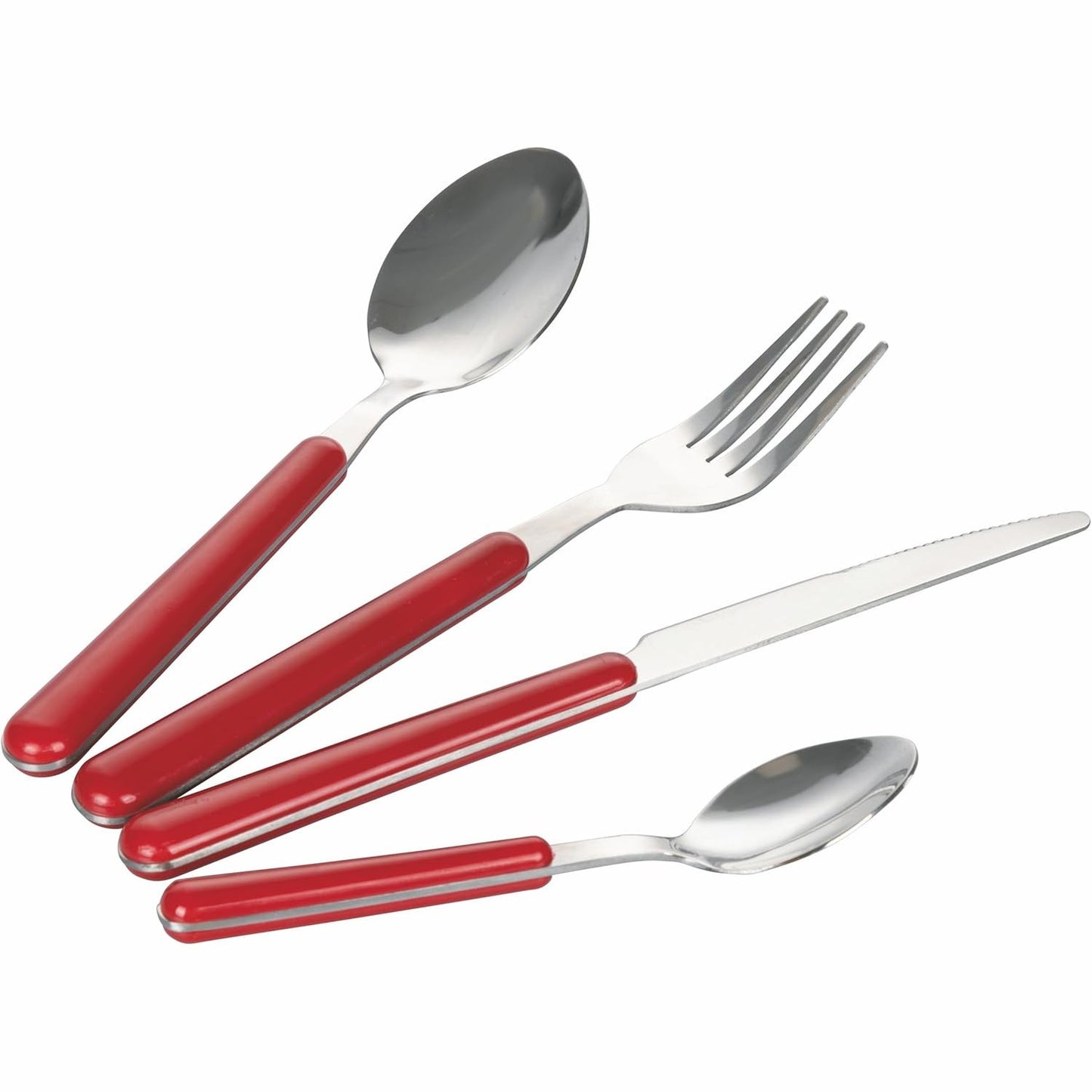 195989 - GALILEO BRIO - Set Takëmesh Sibilla me 24 Pjesë, prej Çeliku Inox, me Dorezë të Kuqe
