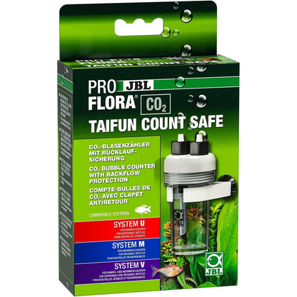 242449 - JBL PROFLORA CO2 TAIFUN COUNT SAFE, Numërues flluskash CO2, Valvul Kontrolli i Integruar i Ujit