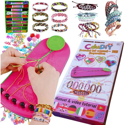 252044 - CDUDIY Set byzylykësh brazilianë dhe miqësie me udhëzime në frëngjisht, Ide dhuratë për vajza 8-16 vjeç, set artizanal për fëmijë dhe të rritur