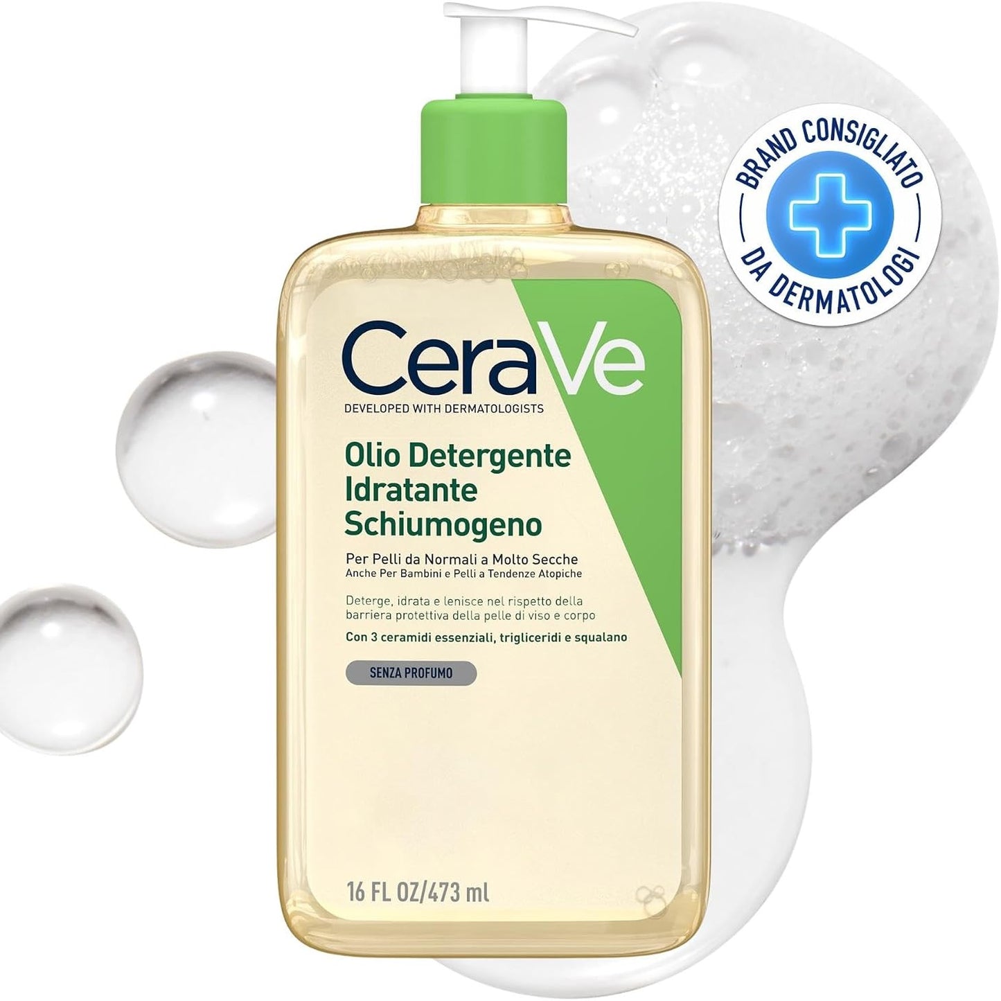 275596 - CERAVE - Vaj Pastrues Hidratues - 473 ml - Hidratim intensiv dhe afatgjatë për lëkurë normale deri në shumë të thatë, pastrues për trupin dhe fytyrën, me 3 ceramide esenciale