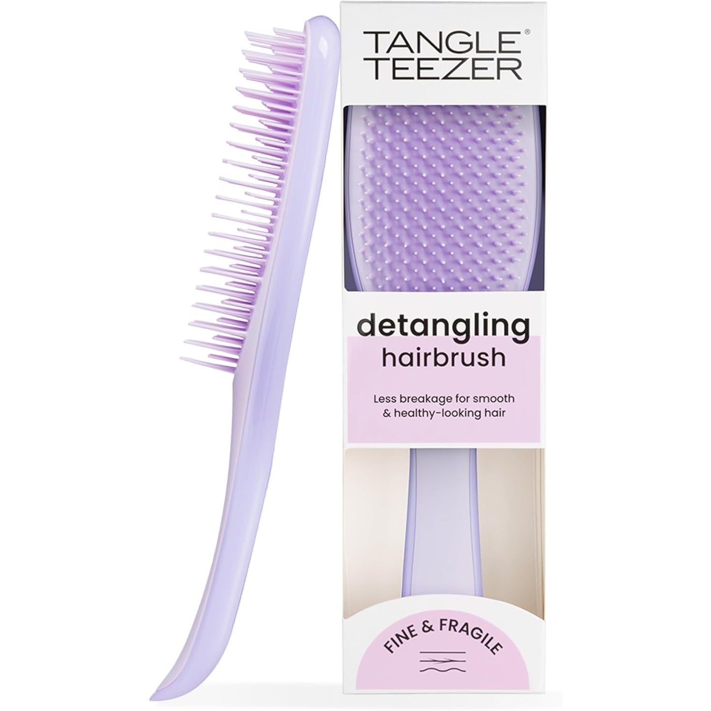 321732 - TANGLE TEEZER Fine & Brittle Ultimate Detangler - Furçë e butë me dy fije për flokë të lyer, të hollë dhe të hollë - Ideale për flokë delikatë - Hypnotic Purple