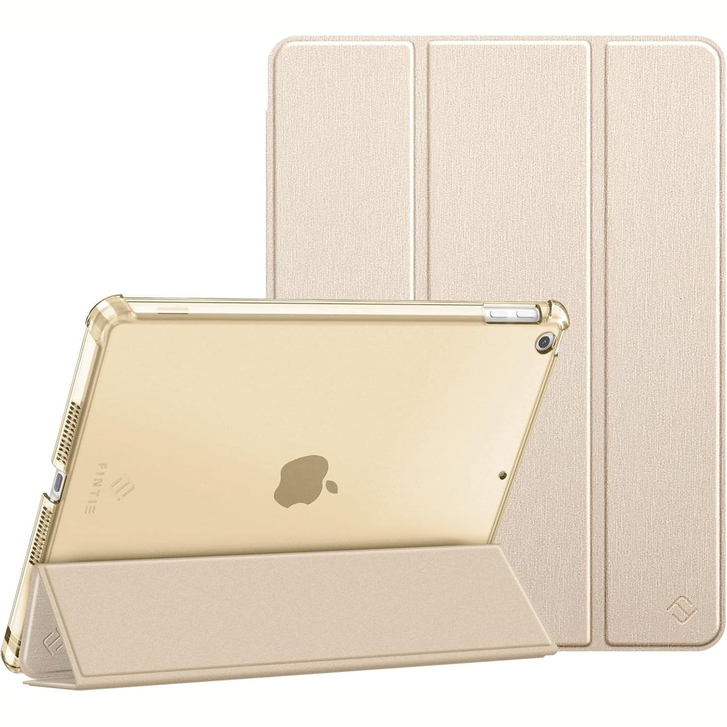 269354 - FINTIE Mbrojtëse e pajtueshme me iPad 9th/8th/7th Gen 10.2 Inç (2021/2020/2019) - Mbulesë e pasme transparente me arrë [Vendosje me laps], Mbrojtëse e hollë dhe e lehtë, ngjyrë bezhë
