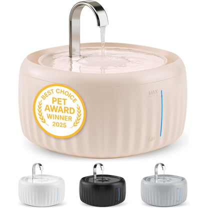222872 - PRETTY PAW Shatërvan uji Aqua Flow Pro 3 Litra | Shatërvan i heshtur, pa BPA, dritë LED, filtër karboni aktiv | I lehtë për t’u pastruar