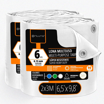 213619 - OFITURIA Tenda shumëfunksionale e papërshkueshme nga uji 2 x 3 m e bardhë, Pako me 2 njësi