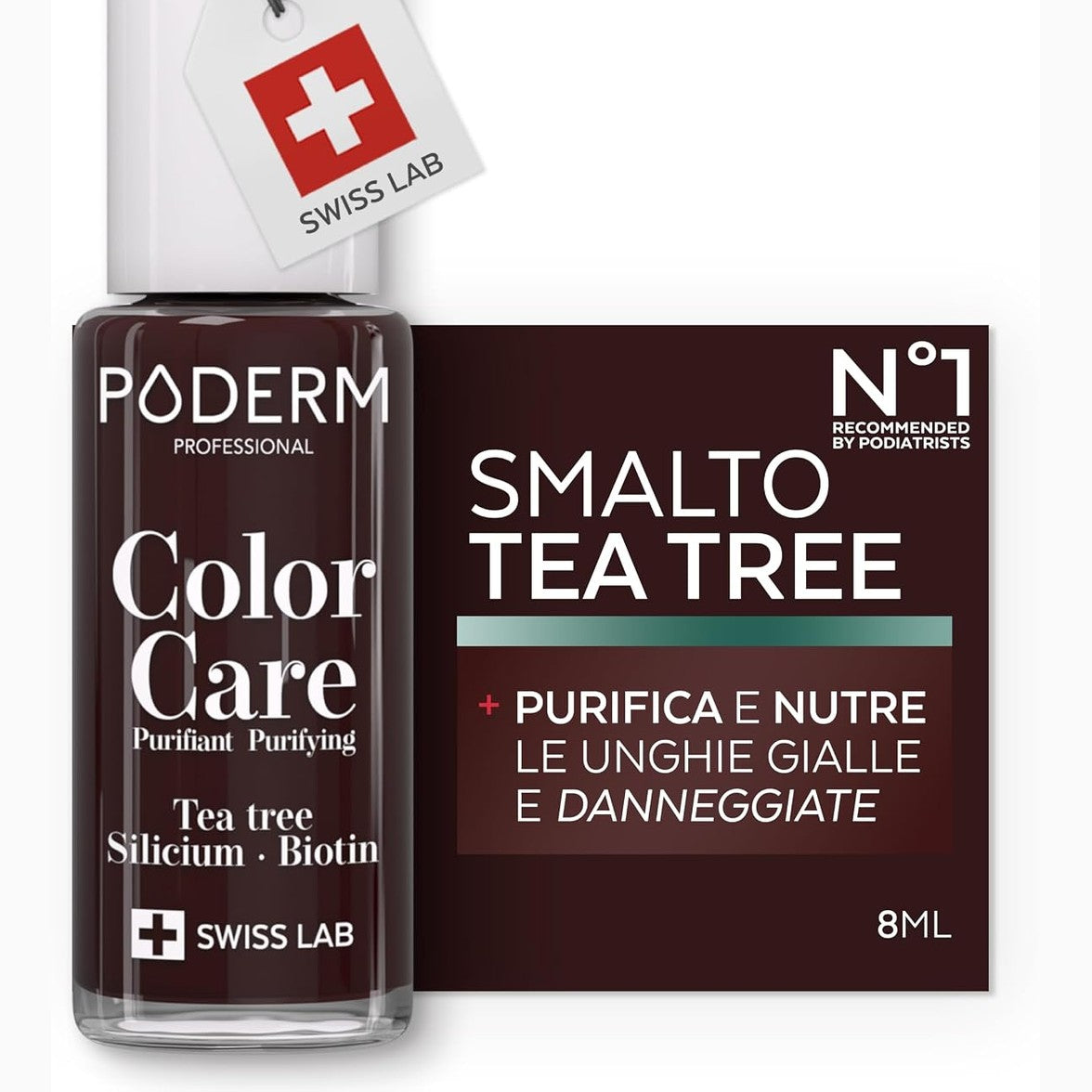 336677 - PODERM Manikyr Shërues me Pemë Çaji, 8 ml, Kuq e Zi, Swiss Lab