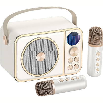 266478 - BESCOST Makinë Karaoke me 2 Mikrofonë Pa Tel, Sistem Karaoke Portativ, Bluetooth me 7 Efekte Zëri