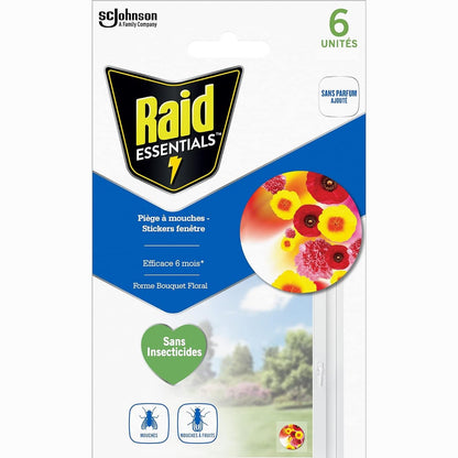318756 - RAID ESSENTIALS Kurth për Mizat dhe Frutat, Ngjitëse për Dritare, Formë Lindjeje, 6 njësi