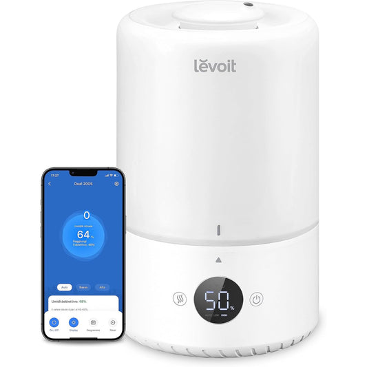 217263 - LEVOIT Lagështues ajri Smart Baby, Mbushje nga Sipër, kapacitet 3L, me Alexa dhe Aplikacion, Mjegull dhe Difuzues Ftohës Ultrasonik, 19dB i Qetë, Kohëmatës, Pa BPA, Dyfish 200s