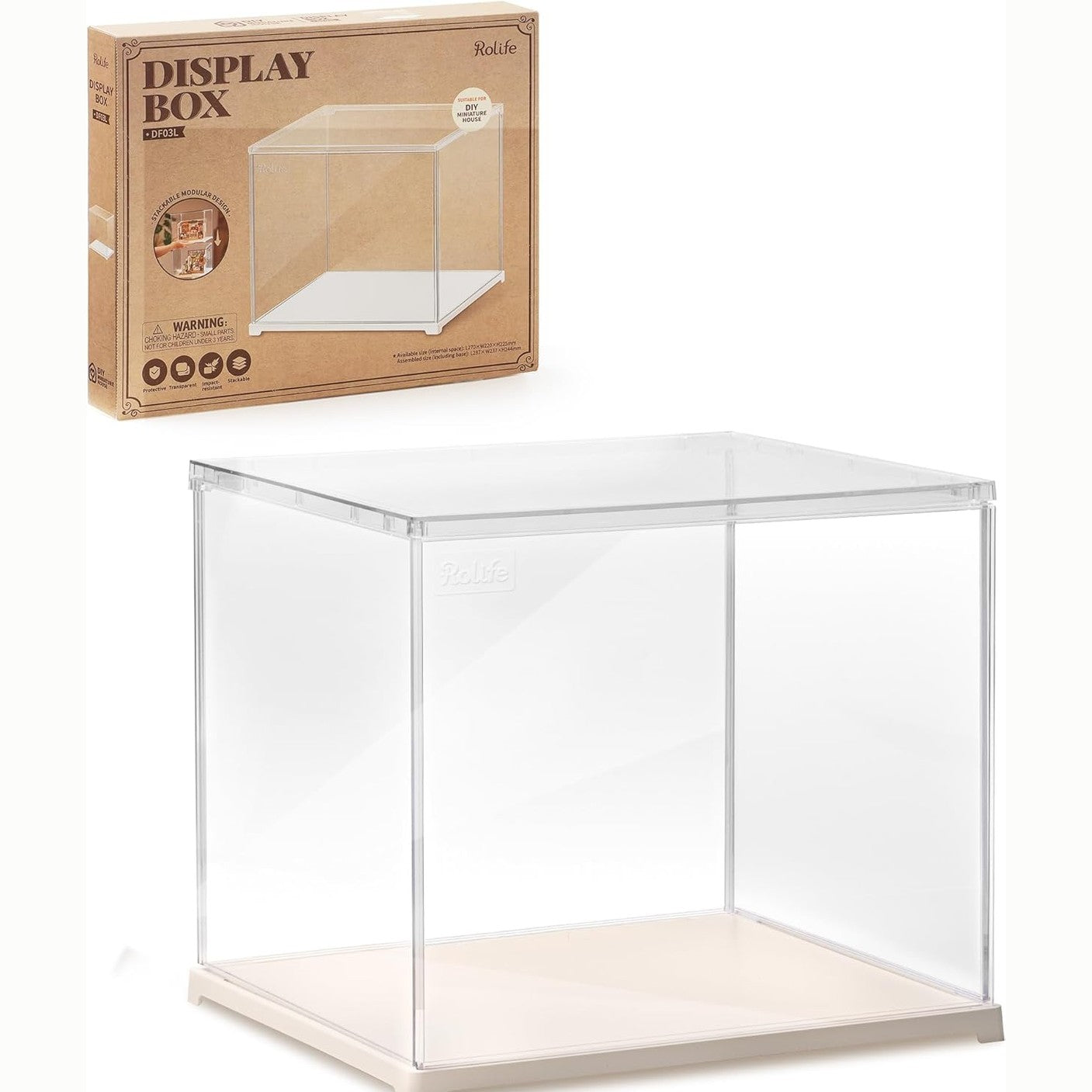 186094 - ROLIFE Kit Shtëpish Miniaturë DIY me Kuti Ekspozuese Plastike, Komplet Artizanati për të Rritur dhe Amator, Ideale për Dhurata për Vajza dhe Fëmijë, Modeli DF03L