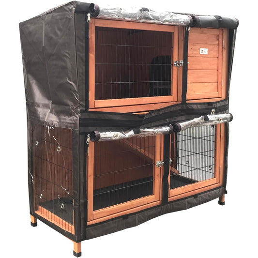 131099 - BUNNY BUSINESS Mbulesë Dyshe Deluxe 104cm për Kafaz Lepuri me Tabaka Rrëshqitëse dhe Rampë, Vetëm Mbulesë, Pa Kafaz