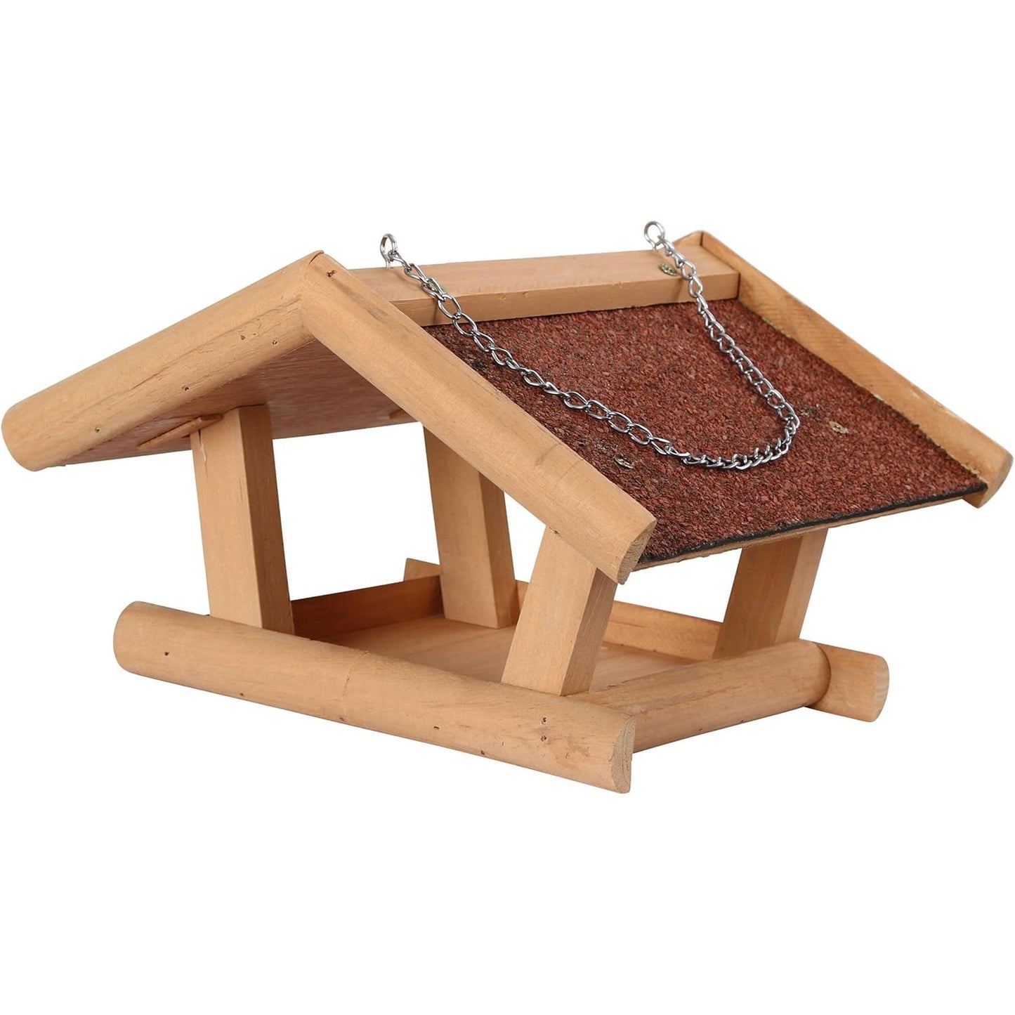 223754 - KERBL Ushqyes për kafshë shtëpiake Stubbs, 29x28x18 cm, çati bitumi rezistente ndaj motit, me zinxhir varës, mbulesë çatie