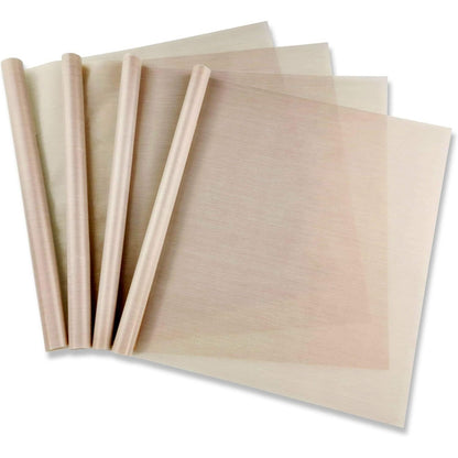 186567 - PRITOGO Tepsi Pjekjeje të Ripërdorshme, Teflon, Pako me 4, Ngjyra Kafe, 32x46 cm, 260°C, Rezistente ndaj Nxehtësisë, Jo Ngjitëse, të Prera
