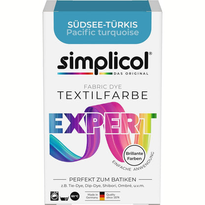 288486 - SIMPLOCOL Textile Dye Expert South Sea Turkuaz 150 g, ngjyrues për pambuk, lesh dhe mëndafsh, pluhur ngjyrues për batik dhe riciklim