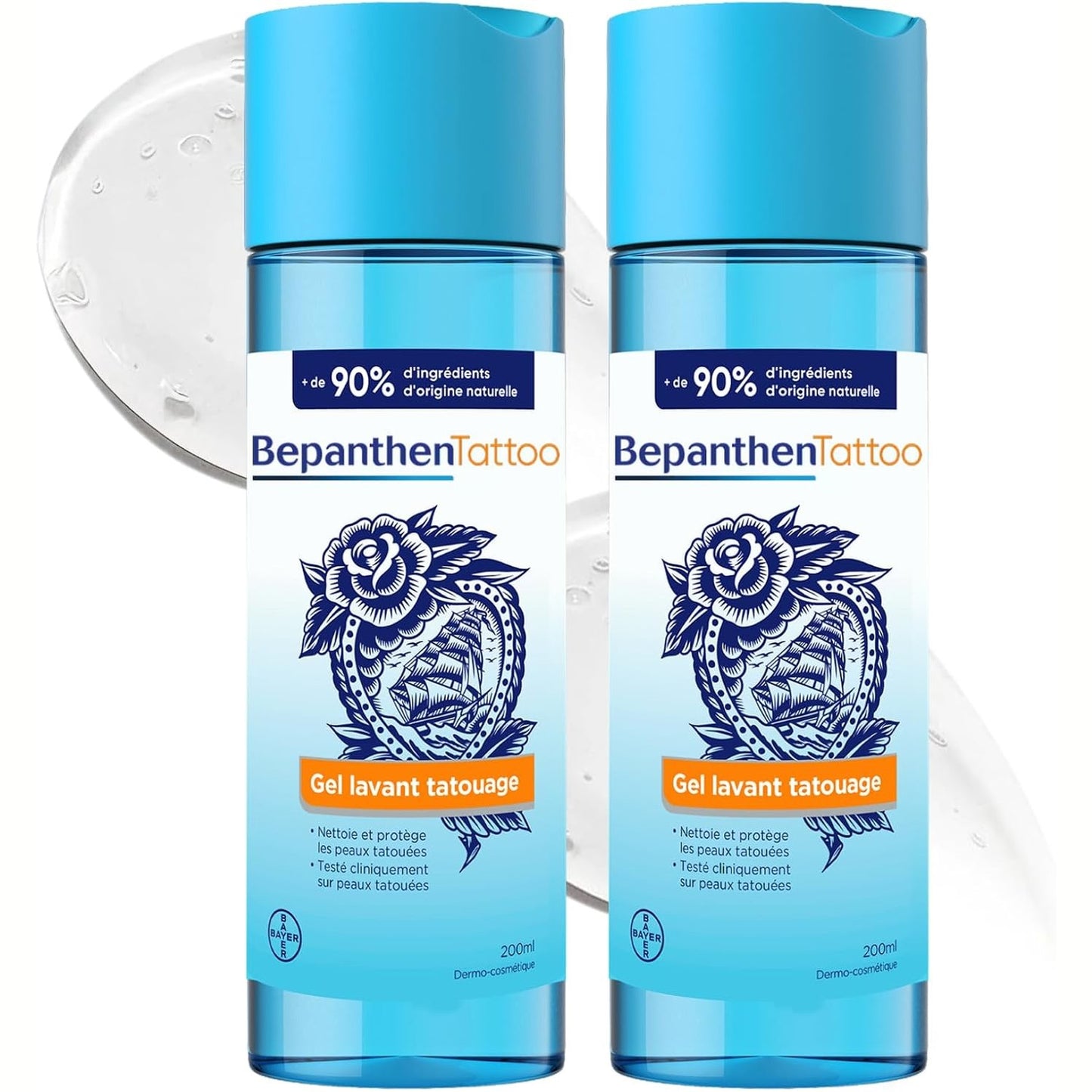 321595 - BEPANTHEN Xhel Pastrues për Tatuazhe, pH Neutral, 2x200ml