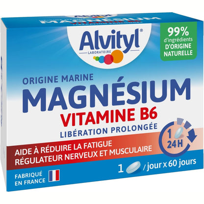 318715 - ALVITYL - Magnesium 300mg + Vitaminë B6 - Çlirim i Zgjatur - Furnizim me tableta për 60 ditë