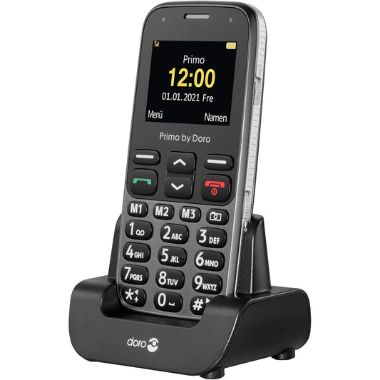 123806 - DORO - Telefon Celular për të Moshuar, Ekrani i Madh, Tastiera e Madhe, Ringjallje e Thjeshtë, Kompatibiliti me Aparat Dëgjues.