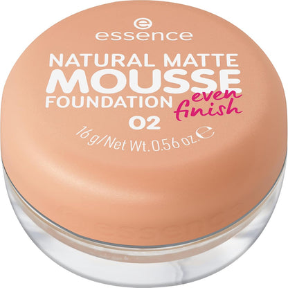 319078 - Fondatinë Shkumë Esence Natural Matte 02, Ngjyrë bezhë e ngrohtë, 16 g