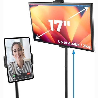 309030 - COOPER Mbështetëse Tavoline për iPad TabStand 51 cm, Mbështetëse Monitori Portative deri në 17", Ngarkesë 2 kg, E pajtueshme me Apple iPad, Samsung, Kindle, Fire (E zezë)