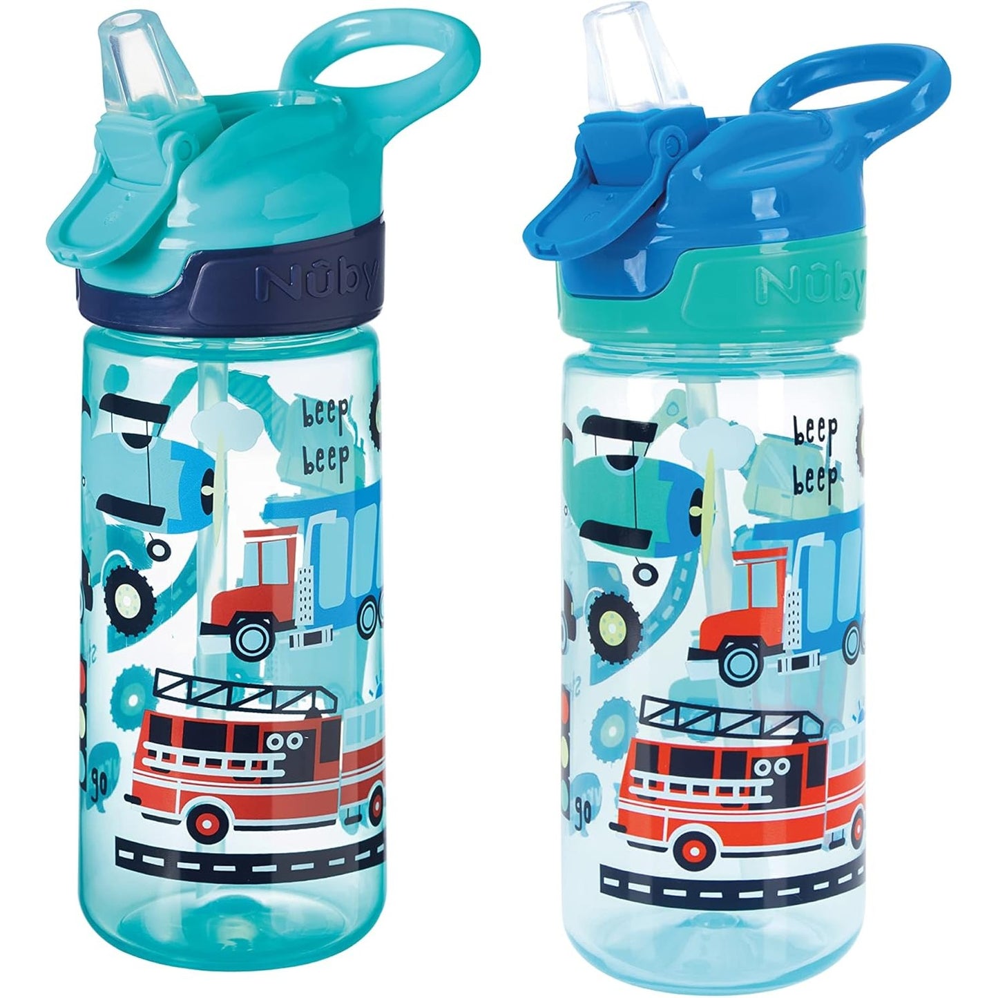 210443 - NUBY Super Quench – Gotë për Fëmijë e Papërshkueshme nga Uji, me Dorezë Mbachëse, 540 ml, Blu, Pako 2 Copë