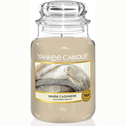 214181 - YANKEE CANDLE Qiri aromatik në një kavanoz qelqi (i madh) | Kashmiri i ngrohtë | Qiri me djegie deri në 150 orë