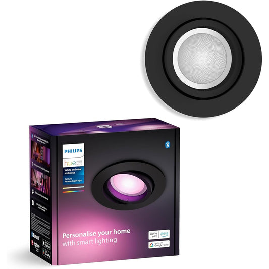 239359 - Drita poshtë të rrumbullakëta PHILIPS HUE White & Color Ambiance Centura, pako me 1, drita tavani me errësim për sistemin e ndriçimit Hue, kontroll inteligjent i dritës nëpërmjet zërit dhe aplikacionit