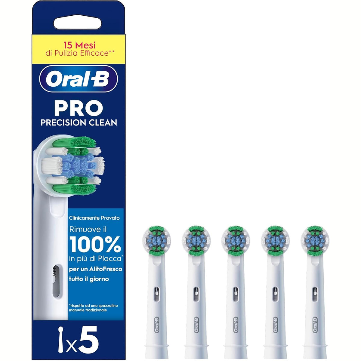 336547 - Koka Furçash Zëvendësuese Oral-B Pro Precision Clean, Pako me 5 copë