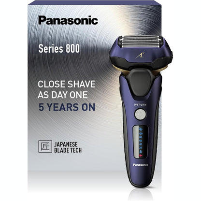 289406 - PANASONIC Makinë rroje Series 800 ES-LV67 - 5 tehe, 2 tehe të jashtme përfunduese, e lagur dhe e thatë, 4 aksesorë, 51 minuta përdorim pa tel, karikim 1 orë, motor linear, blu