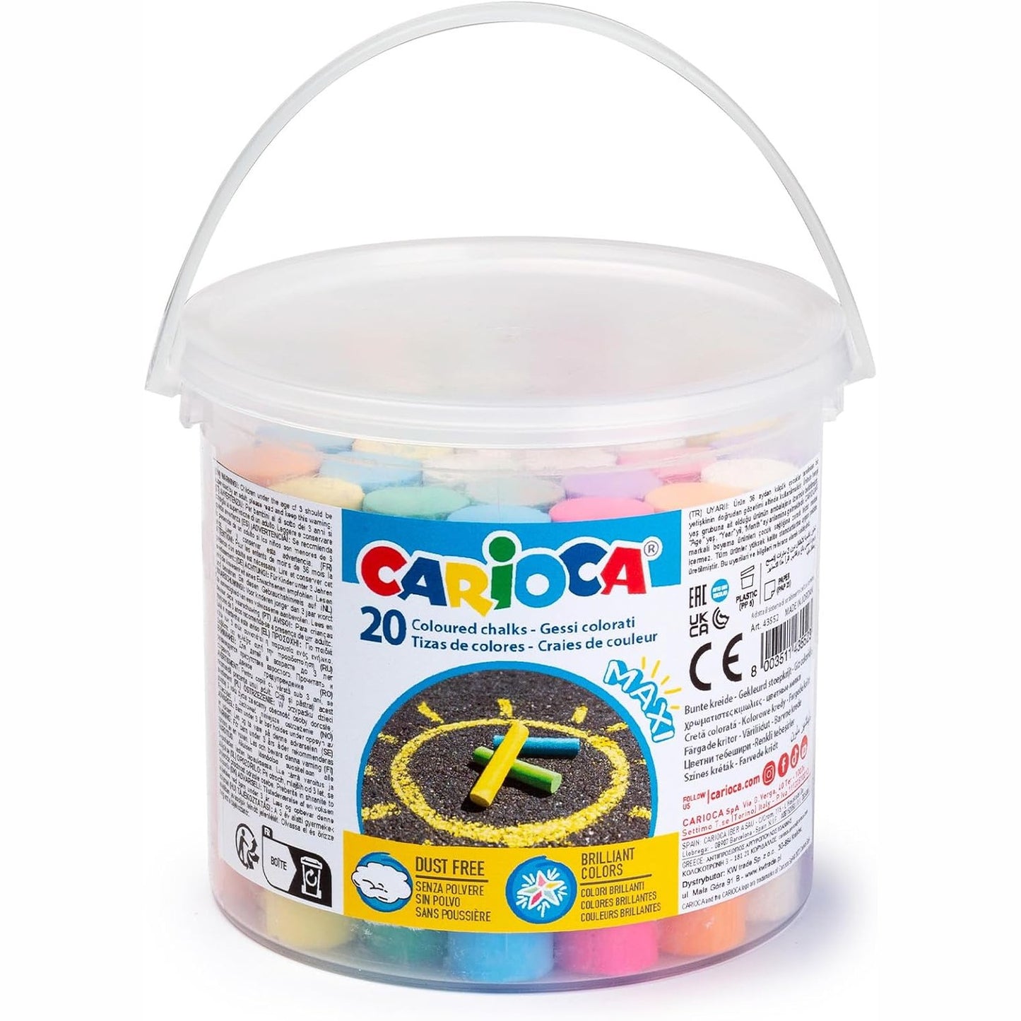 274772 - CARIoca Enë me shkumësa Maxi, 20 copë, pa pluhur, ngjyra të ndezura