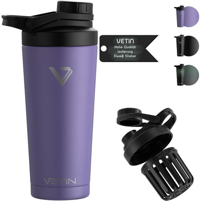 293952 - VETIN Përzierës Proteinash Termo 750 ml, Gotë çeliku inox me izolim të dyfishtë, i Papërshkueshëm nga Rrjedhja
