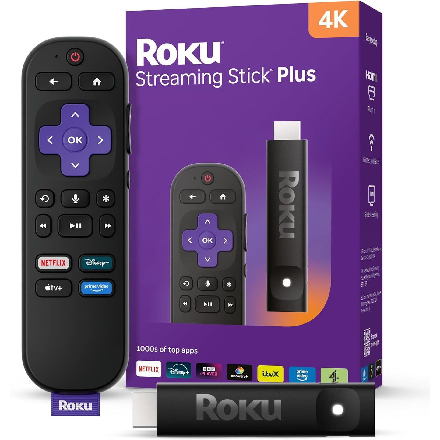 319687 - Roku® | Streaming Stick™ Plus 2025 | Pajisje transmetimi 4K dhe HDR | Telekomandë zanore