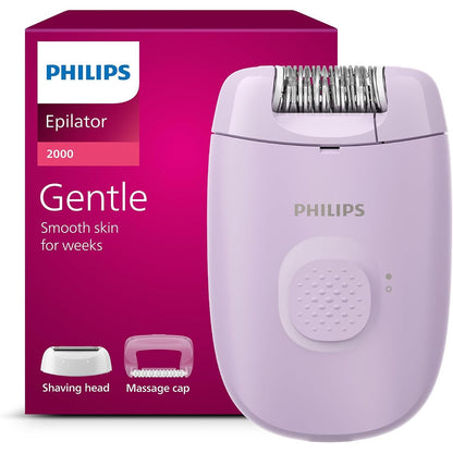 335923 - PHILIPS Epilator Series 2000, me kabllo, për femra, për trupin dhe zonat e ndjeshme, heqje qimesh dhe rruajtje, modeli BRE237/00