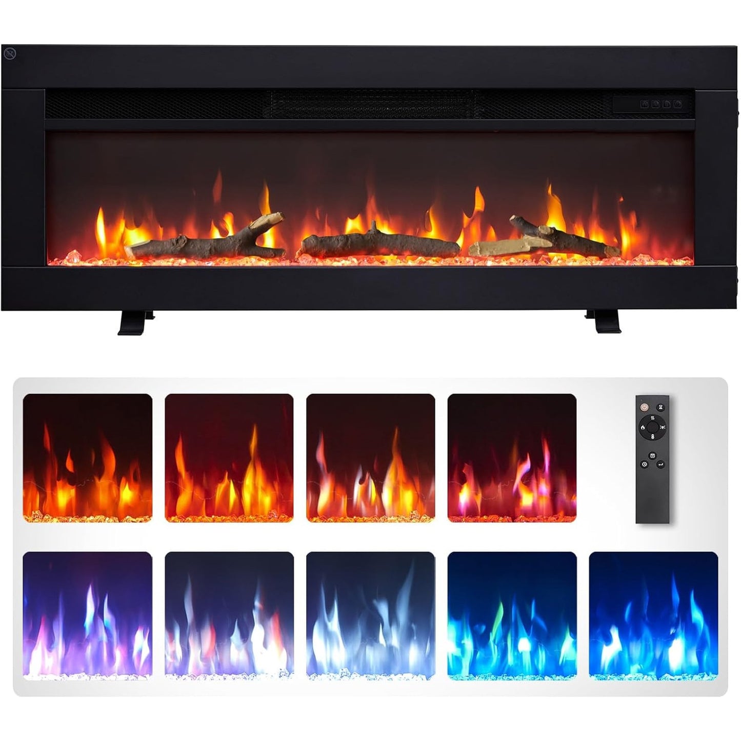 255016 - FLAMEKO Oxhak Elektrik Dilton 50"/127cm, Ngrohës 900W - 1800W, me Telekomandë