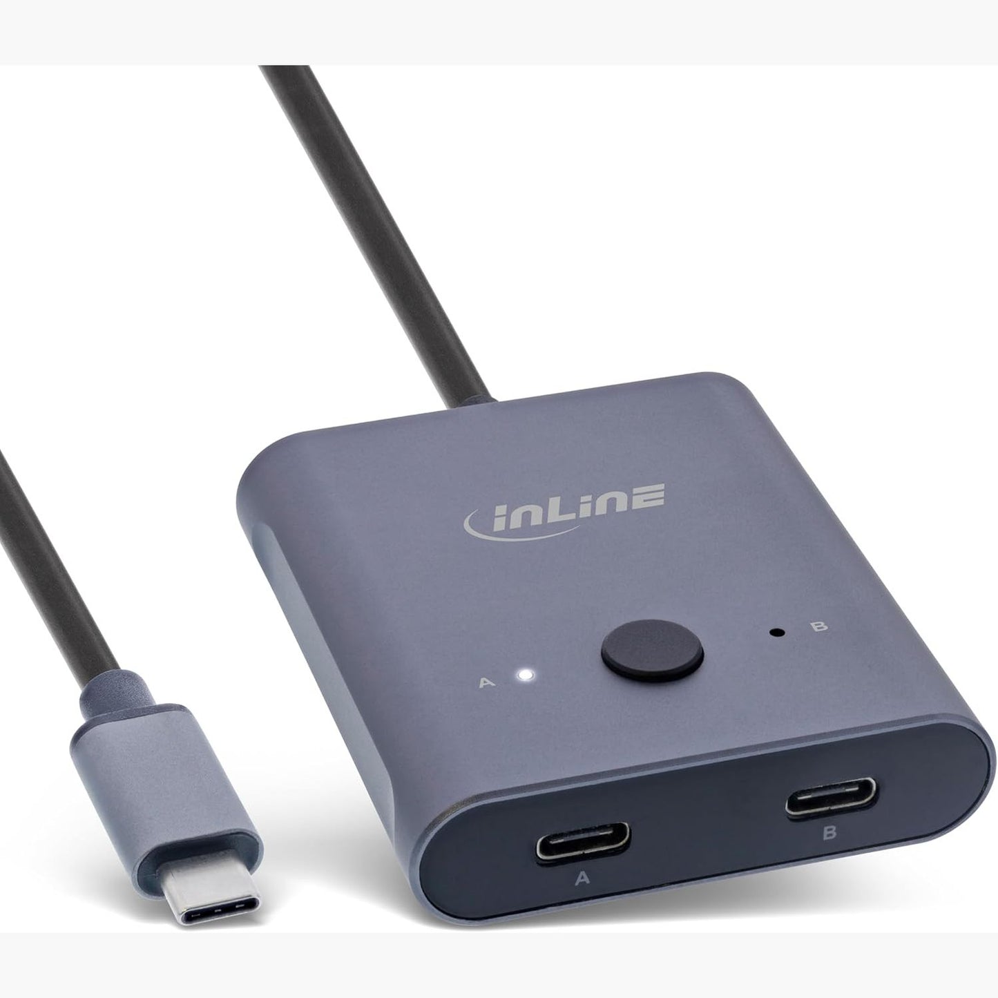 266303 - NDËRPRERËS USB-C në linjë, bidirektiv, 2 në 1 ose 1 në 2, video 8K@60Hz, 4K@60Hz, transferim 10 Gb/s, karikim 100W