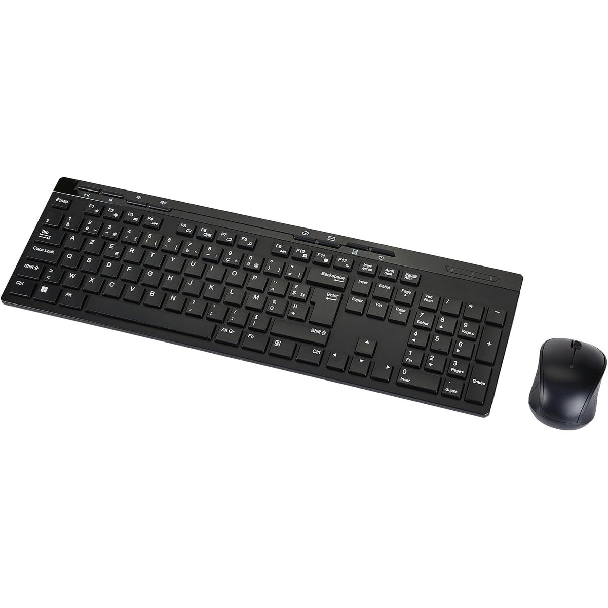 296078 - AMAZON BASICS KOMBINIM TASTIERE DHE MAUSI PA TEL ME MADHËSI TË PLOTË, MARRËS USB 2.4 GHZ, FR LAYOUT, NOIR