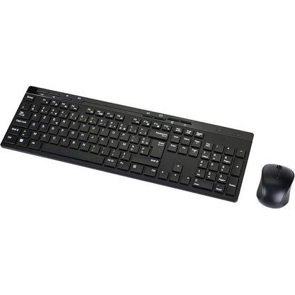 268595 - AMAZON BASICS Kombinim tastiere dhe mausi pa tel, madhësi të plotë, marrës USB 2.4 GHz, FR Layout, Noir