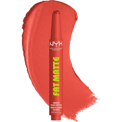 308140 - NYX PROFESSIONAL MAKEUP Buzëkuq Fat Matte Smooth Color, përfundim i butë-mat, ngjyrë intensive, formulë e lehtë vegane, nuanca: Coral Cuddlin