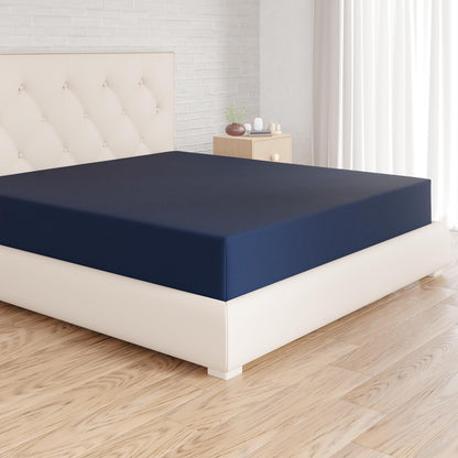 252962 - AMAZON BASICS Çarçaf i montuar 180 x 200 x 30 cm, Mikrofibër Poliester, Blu Marine