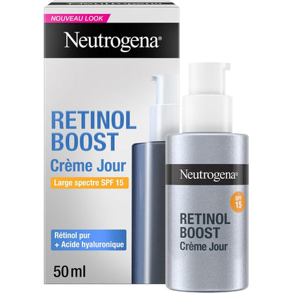 321224 - NEUTROGENA – Krem Dite Retinol Boost SPF 15, shishe me pompë 50 ml, krem hidratues me mbrojtje nga dielli