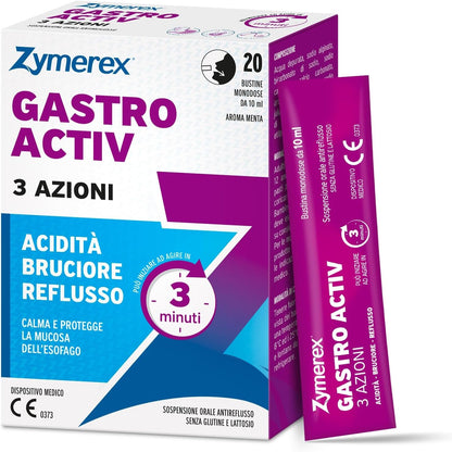 312458 - ZYMEREX - Gastro Activ 3 Veprime | Refluks | Urth | Aciditet | Pa Gluten dhe Laktozë, 20 Qese
