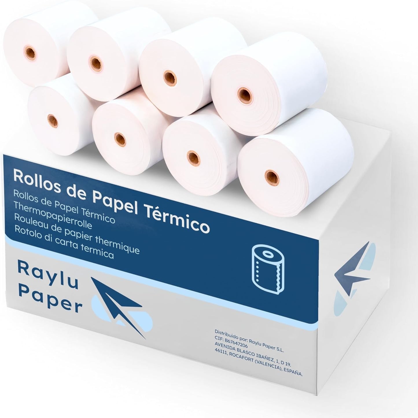 276999 - Raylu Letër 10 rrotulla letër termike premium 57 x 40 mm për TPV, makina shtimi, printerë termikë, arka, mandrel: 12 mm, e bardhë, pa bisfenol