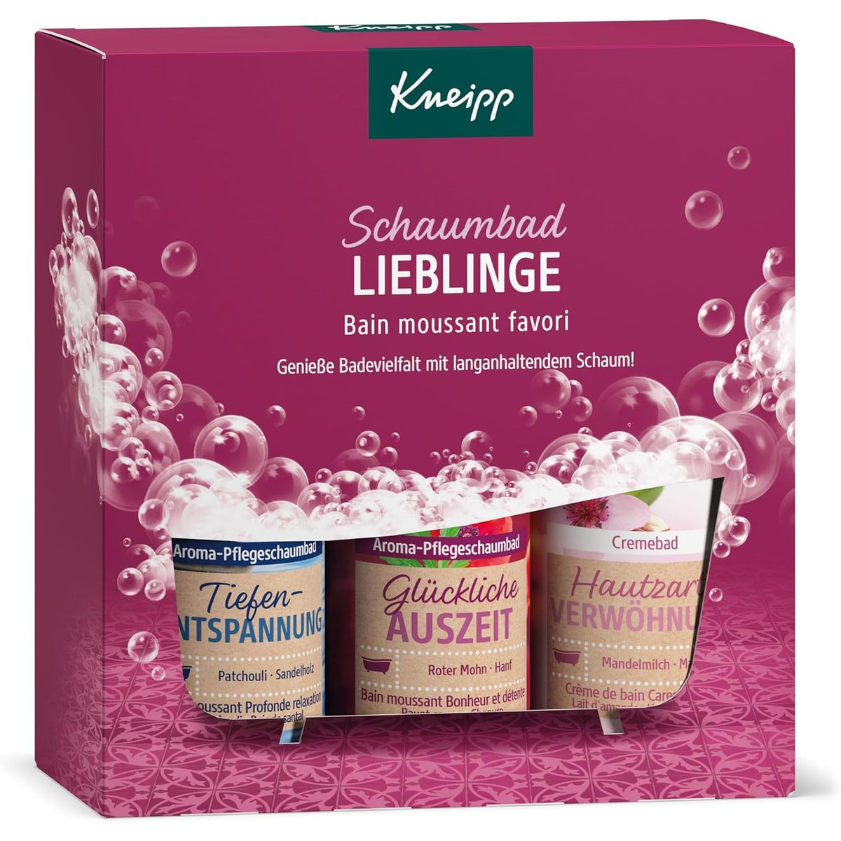 319009 - Set Dhurate Kneipp Bubble Bath Favorites, pako dhuratë me 3 aditivë për banjo, 100 ml secila