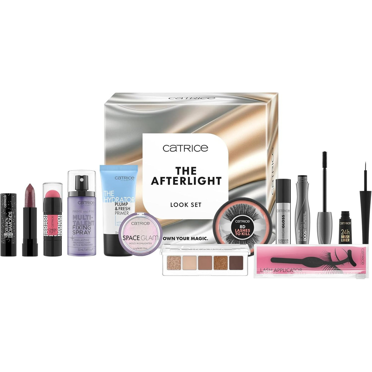 302186 - CATRICE Set Make-up The Afterlight Look, 11 Pjesë, Primer, Rimel, Highlighter, Lip Balm