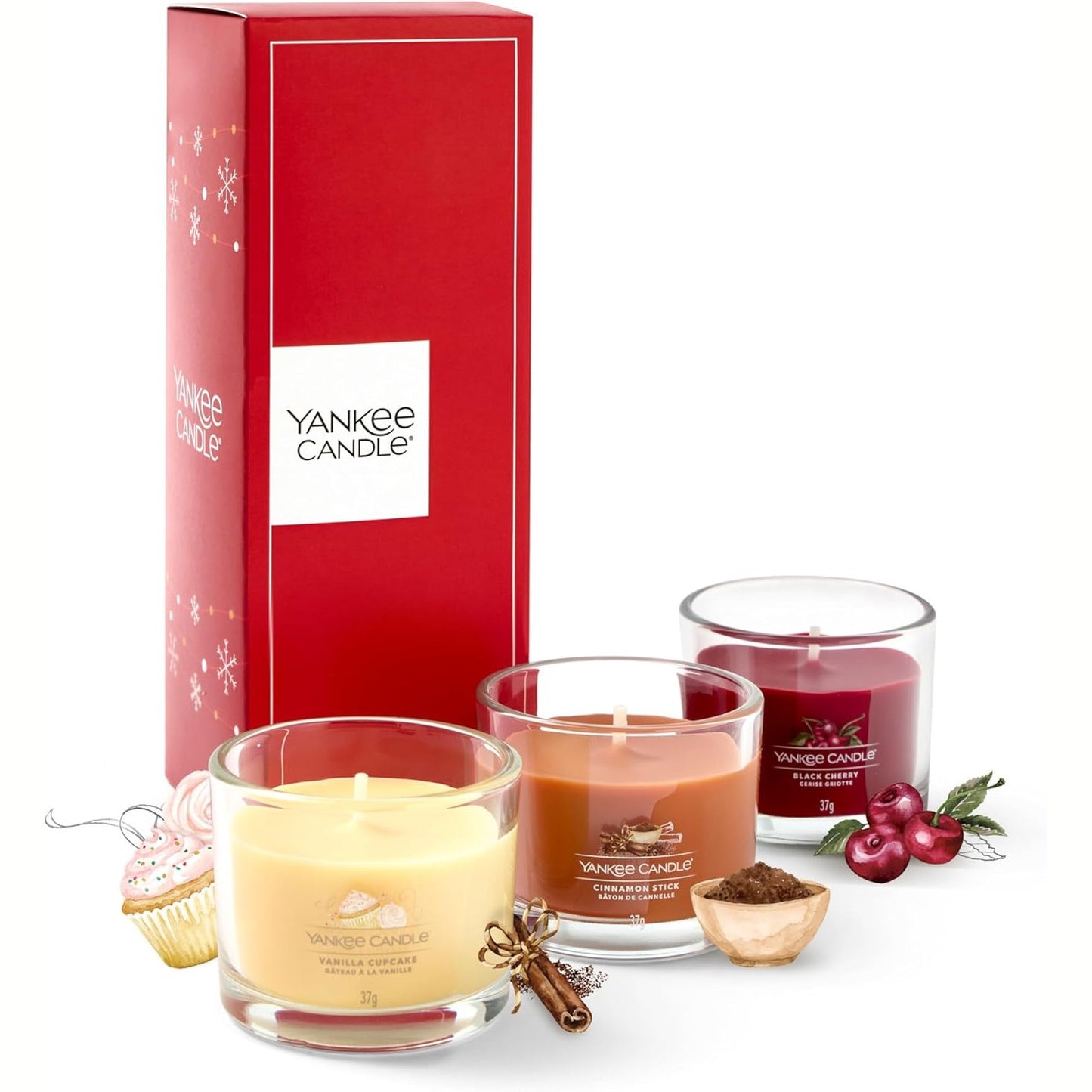 185999 - YANKEE CANDLE Set Dhurate me 3 Qirinj Aromatikë të Vogël, Materiali: Dylli i Sojes