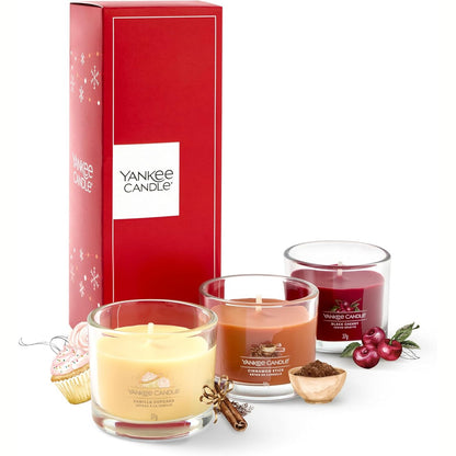185999 - YANKEE CANDLE Set Dhurate me 3 Qirinj Aromatikë të Vogël, Materiali: Dylli i Sojes