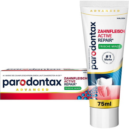 318773 - PARODONTAX Pastë dhëmbësh Active Repair me fluor, 75ml, për mishra më të shëndetshëm që nga java e 1-rë