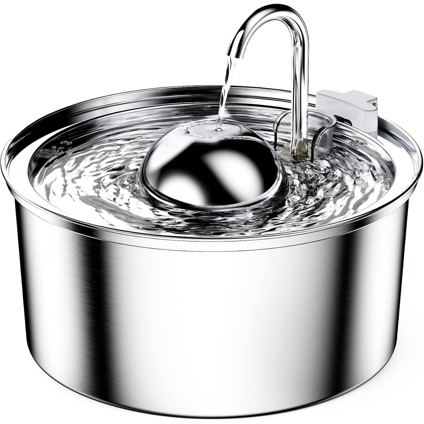215734 - QIUOIO Shatërvan për pirje çeliku inox 3.2L për macet, shatërvan super i qetë, me shumë filtrim